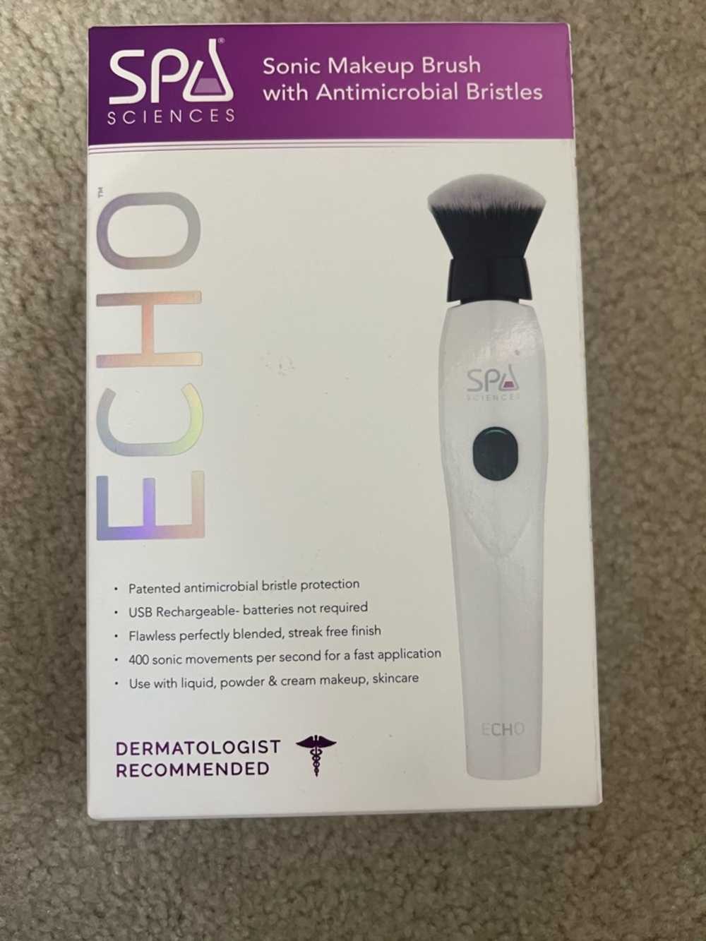 SPA Sciences Echo Sonic Makeup Brush - White